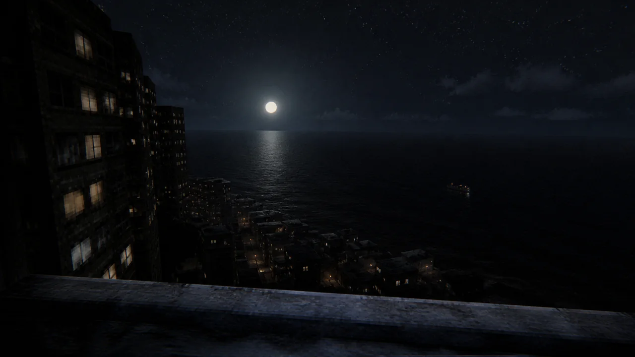 the moon over the water
